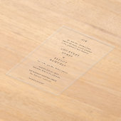 Monogram Elegante Trouw Acryl Uitnodigingen (Laagn)