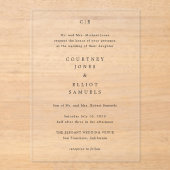 Monogram Elegante Trouw Acryl Uitnodigingen (Voorkant)