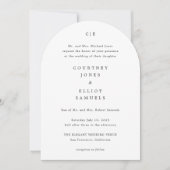 Monogram Elegante Trouw Kaart (Voorkant)