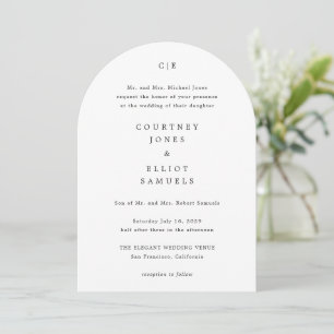 Monogram Elegante Trouw Kaart