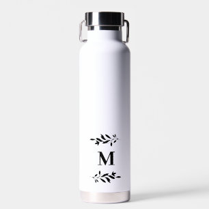 Monogram Elegante Trouw Witte Waterfles Cadeau