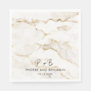 Monogram Elegante Typografie Trouwpapier Servet