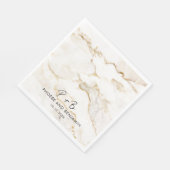 Monogram Elegante Typografie Trouwpapier Servet (Hoek)