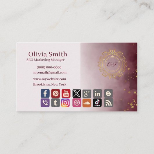 Monogram Elegante Visitekaartjes 4 (Voorkant)