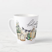 Monogram Elegante waterverf Kalligrafie Vakantie Latte Mok (Linkerhoek)