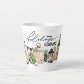 Monogram Elegante waterverf Kalligrafie Vakantie Latte Mok (Voorkant)