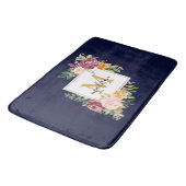 Monogram Elegante Waterverf Roos Bloemige Botanisc Badmat (Gekanteld)
