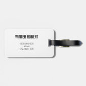 Monogram elegante witgouden folie gestreepte bagagelabel (Achterkant horizontaal)