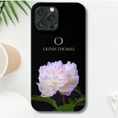 Monogram Elegante Witte pioen met naam Case-Mate iPhone Case