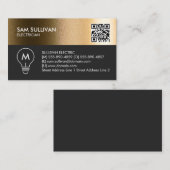 Monogram elektricien elektricien visitekaartje (Voorkant / Achterkant)