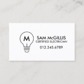 Monogram elektricien elektricien visitekaartje (Voorkant)