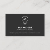 Monogram elektricien elektricien visitekaartje (Voorkant)