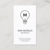 Monogram elektricien elektricien visitekaartje (Voorkant)