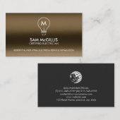 Monogram elektricien elektricien visitekaartje (Voorkant / Achterkant)