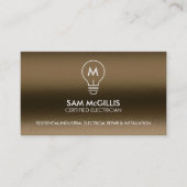 Monogram elektricien elektricien visitekaartje (Voorkant)