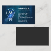 Monogram elektricien elektricien visitekaartje (Voorkant / Achterkant)