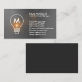 Monogram elektricien elektricien visitekaartje (Voorkant / Achterkant)