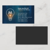 Monogram elektricien elektricien visitekaartje (Voorkant / Achterkant)