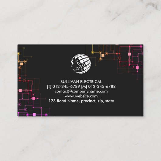 Monogram elektricien elektricien visitekaartje (Achterkant)