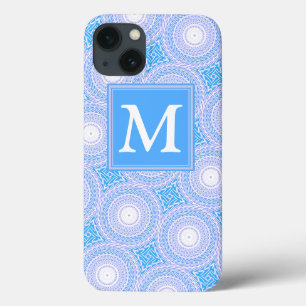 Monogram Elektrisch blauw cirkelpatroon Hoesje-Mat Case-Mate iPhone Case