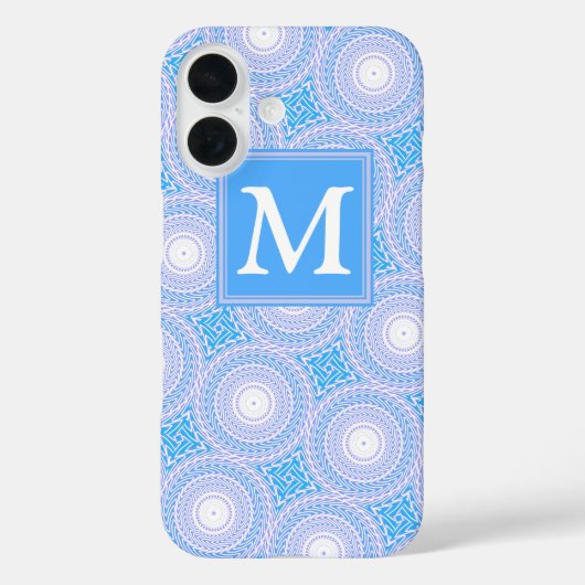 Monogram Elektrisch blauwe cirkelpatroon Case-Mate iPhone Case (Achterkant)