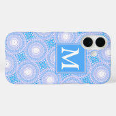 Monogram Elektrisch blauwe cirkelpatroon Case-Mate iPhone Case (Achterkant (horizontaal))