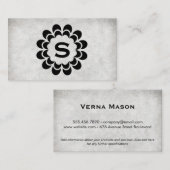 Monogram | Element | Grunge textuur (grijs) Visitekaartje (Voorkant / Achterkant)