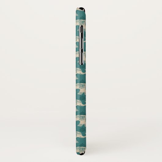 Monogram | Elephant Blauwgroen Caravan Pattern Case-Mate iPhone Case (Achterkant/links)