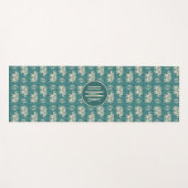 Monogram | Elephant Blauwgroen Caravan Pattern Yogamat (Voorkant (horizontaal))