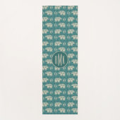 Monogram | Elephant Blauwgroen Caravan Pattern Yogamat (Voorkant)