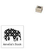 Monogram Elephant Bookplate Self-Inking Stamp Rubberstempel (Gestempeld)