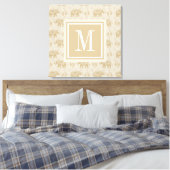 Monogram | Elephant Khaki Caravan Pattern Canvas Afdruk (Insitu (Slaapkamer))