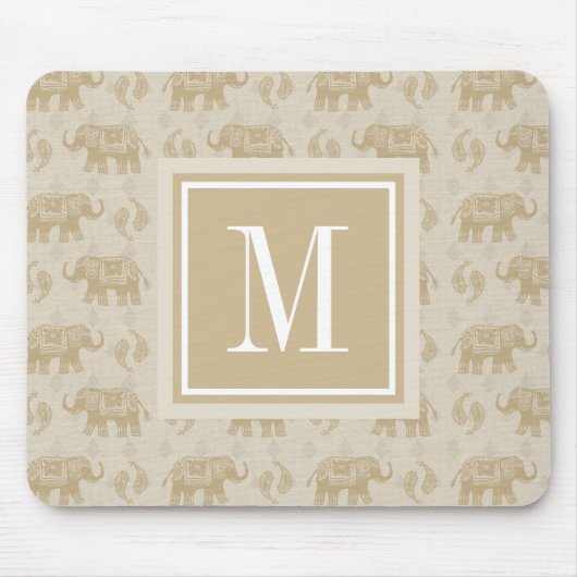 Monogram | Elephant Khaki Caravan Pattern Muismat (Voorkant)