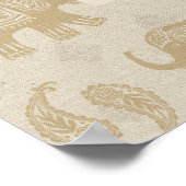 Monogram | Elephant Khaki Caravan Pattern Poster (Hoek)