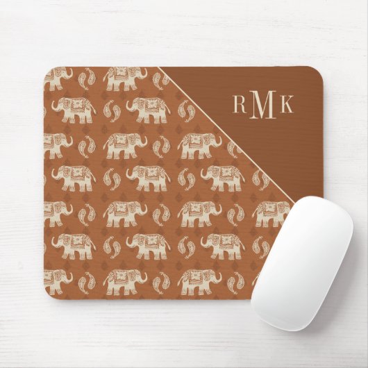 Monogram | Elephant Oranje Caravan Pattern Muismat (Met muis)