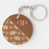 Monogram | Elephant Oranje Caravan Pattern Sleutelhanger (Achterkant)