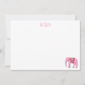 Monogram Elephant Print Briefpapier Kaart (Voorkant)