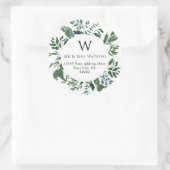 Monogram Emerald Forest Loofwerk Retouradres  Ronde Sticker (Tas)