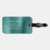 Monogram Emerald Green Borhed Metal Bagagelabel (Achterkant horizontaal)