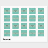 Monogram Emerald Green en White Polka Dot Pattern Vierkante Sticker (Vel)