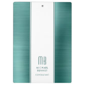Monogram Emerald Green geborsteld metallisch bedri Klembord (Achterkant)