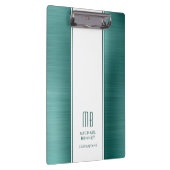 Monogram Emerald Green geborsteld metallisch bedri Klembord (Rechts)