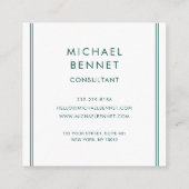 Monogram Emerald Green Metallic Folie Consultant Vierkante Visitekaartje (Achterkant)