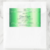 Monogram Emerald Green Soft Glitter Product Labels (Tas)