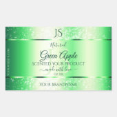 Monogram Emerald Green Soft Glitter Product Labels (Voorkant)