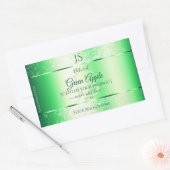 Monogram Emerald Green Soft Glitter Product Labels (Envelop)