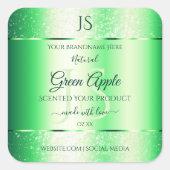 Monogram Emerald Green Soft Glitter Product Labels (Voorkant)
