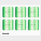 Monogram Emerald Green Soft Glitter Product Labels (Vel)