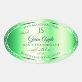Monogram Emerald Green Soft Glitter Product Labels (Voorkant)