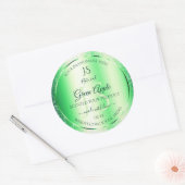 Monogram Emerald Green Soft Glitter Product Labels (Envelop)